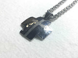 Iron Cross Necklace for Men Handmade Custom Cross Silver Waterproof Pendant Chain Hand Hammered Boys Christian Jewelry 3 Crosses of Calvary