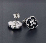 Mens Cross Earrings Studs Silver Black Hypoallergenic Waterproof Stainless Steel Punk Elegant Hip Hop Jewelry Catholic Orthodox Crucifix