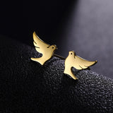 Peace Dove Stud Earrings olive branch baptism wedding dove symbol of Sole and Holy Spirit Womans Girls Christian Jewelry Jewellery