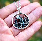 Set - Colorado Mountain Necklace and Earrings under the sun pine tree jewelry Hikers Wanderlust Bikers Minimalist Jewelry Set for Woman