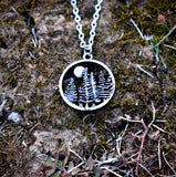 Set - Colorado Mountain Necklace and Earrings under the sun pine tree jewelry Hikers Wanderlust Bikers Minimalist Jewelry Set for Woman