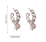 Silver Curb Chain Hoop Cross Earrings Modern Design for Women Girls Cross of Jesus Christian Jewelry jewellery