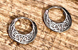 Mens celtic huggie hoop earrings womens irish knot triquetra claddaghs viking valknut scottish waterproof hypoallergenic stainless steel
