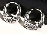 Mens celtic huggie hoop earrings womens irish knot triquetra claddaghs viking valknut scottish waterproof hypoallergenic stainless steel