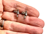 Mens Large Zircon Cross Earring Stud for Women Men Waterproof Hypoallergenic Stainless Steel Silver Stainless Steel Crucifix Hip Hop Punk
