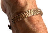 Pure Copper Bracelet Wide Hammered Men and Womens sizes Hammered Thick 2 Sizes Raised Pattern Bracelet Bangle Cuff Heavy Copper Jewelry