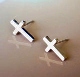 Dainty cross stud earrings for girls women silver gold black cross post earrings wedding jewelry simple cross jewellery