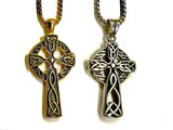 Celtic Cross Mens Necklace Irish Knot Crucifix Waterproof Super Thick Cast Large Cross Vintage Filigree Viking Heavy Box Chain Jewelry