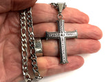 Small I can do all things Cross Waterproof Necklace Philippians 4:13 through Christ who strengthens me Pendant for men Stainless Steel (Copy)