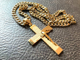 Large Crucifix Cross Lords Prayer Our Father hip hop Men Orthodox Byzantine Waterproof Chain Silver Gold Heavy Stainless Steel Thick Chain