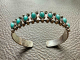 Light weight silver multi row turquoise stone bracelet with bohemian trim large bangle cuff jewelry