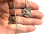 Winged Saint Michael Protect Us Archangel Solid Sterling Silver Waterproof Shield Patron Saint Police Officers Soldiers