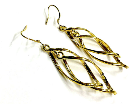 Infinity Twist 2 Hoop Earrings Drop Dangle Silver or Gold Earrings for Women Girls Jewelry