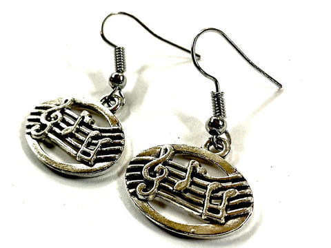 Music Note Dangle Earrings music aficionado band member music teacher Womans Girls musical staff pitch of notes