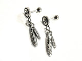 Sports Screw Back double feather and eagle post Earrings dangle hypoallergenic stud cross for men and women