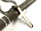 Sleek Simple Silver Cross Necklace for Men Women Waterproof Hypoallergenic Stainless Steel Girls Boy Jesus Jewelry