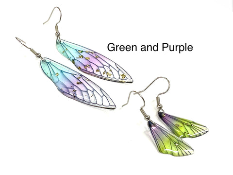 Butterfly Earrings acrylic fairy wing hope rebirth transformation Enchanted LARP Cosplay wedding peace earthly beauty Sole Spirit boho Girl