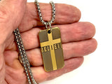 Solid Brass BELIEVE Dog Tag Cross Pendant Detail Engraved Jesus Crucifix Necklace Cross Jesus Biker Heavy Chain Men Christian Jewelry