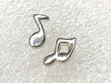 925 Silver Music Note Stud Earrings music teacher gift music lover band member sterling silver Elegant Modern Womans Girls hypoallergenic