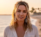 Teardrop 3 cross earrings necklace silver gold triple crosses drop earrings teardrop hoop calvary 3 triple three cross pendant