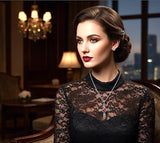 925 Solid Sterling Silver Red Ruby Cross Vintage Antique Necklace S925 Pendant for Women Cast Jewelry link Chain Jewellery for Girls