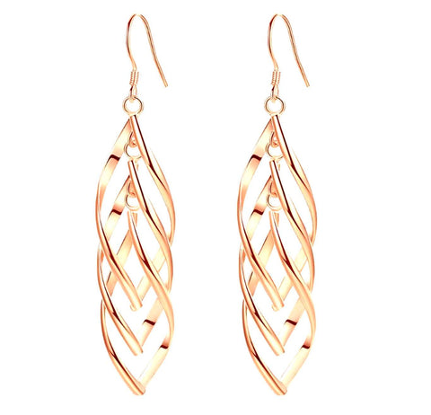 Infinity Twist 3 Hoop Earrings Drop Dangle Silver Rose Gold Earrings for Women Girls Jewelry jewellery