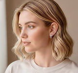 Silver Double Cross Earrings Solid Sterling S925 2 Crosses of Calvary CZ for Woman Zircon Jewelry