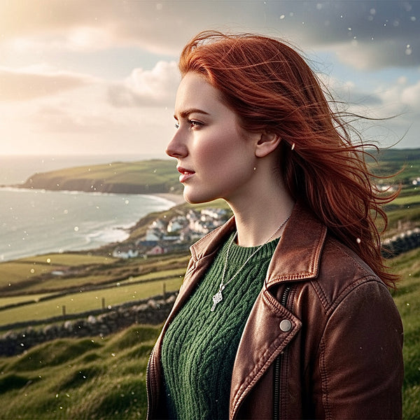 Irish Celtic Solid Sterling Silver Cross Necklace Interwoven S925 Pendant for Women Cast Jewelry link Chain Jewellery for Girls