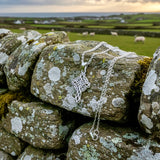 Irish Celtic Solid Sterling Silver Cross Necklace Interwoven S925 Pendant for Women Cast Jewelry link Chain Jewellery for Girls