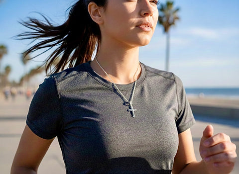 Small Solid Sterling Silver Crucifix Necklace Celtic Cross Viking Vine Crucifix for Women Old World Catholic Silver S925 Cross Chain Jesus