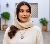 Solid Sterling Silver Crucifix Necklace Jesus 14 stations carrying the Cross Via Dolorosa way of sorrow Red Zircons S925 heirloom catholic