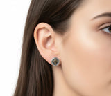 Dainty Solid Sterling Silver Cross with Floral Sides S925 for Girls Women Silver Jesus Cross Post Wedding Jewelry Simple Christ