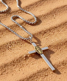 Cross Two Sided Mary Madonna AquaMarine Colored Stone Filigreed S925 Solid Sterling Silver Old World Silver Necklace Cross 2 Color Jesus