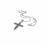 Irish Celtic Solid Sterling Silver Cross Necklace S925 Pendant for Women Cast Jewelry link Chain Jewellery for Girls