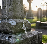 Irish Celtic Solid Sterling Silver Cross Necklace S925 Pendant for Women Cast Jewelry link Chain Jewellery for Girls