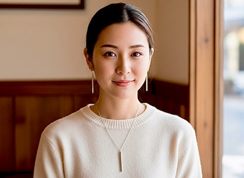 Set - Pillar Vertical Bar Earring and Necklace Set Square Bar Earrings Bar necklace Sterling Silver Bar Necklace