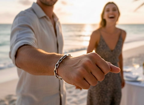 Sterling silver heavy link bracelet for men and women sizes lengths bangle cuff chain