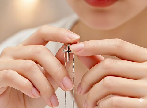 Our Smallest Sterling Silver Cross Choker Very Very Small and Super Thin S925 Chain Stamped Accent Old World Silver Box Chain Jesus