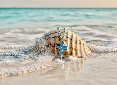 Light and Thin Solid Sterling Silver Cross S925 Stamp Accent Stainless Steel Necklace for Men Old World Silver Necklace Cross