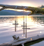 2 cross earrings double tassel and chain cross of jesus all waterproof hypoallergenic stainless steel 2