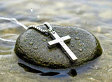 Solid sterling silver cross S925 stamp accent stainless steel necklace for men old world silver necklace cross super box chain for man jesus
