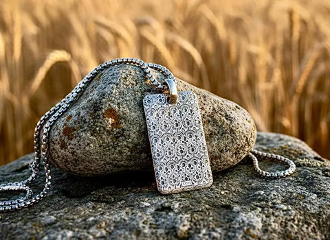 solid sterling silver engraved s999 dog tag jesus image crucifix cross necklace calvary biker waterproof medallion mens christian jewelry