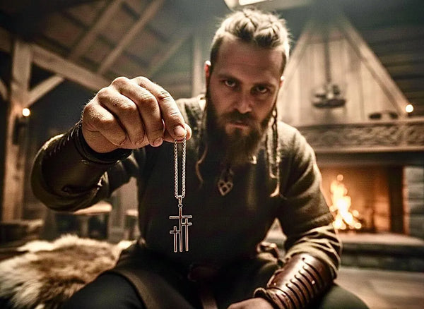 3 cross necklace hypoallergenic waterproof stainless steel for woman and men