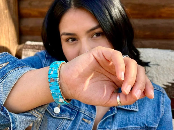 Natural stone bracelet wrap bohemian yoga leather friendship southwestern jewelry for women