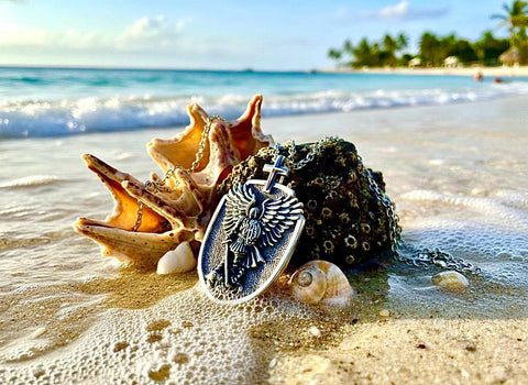 Winged Saint Michael Protect Us Archangel Solid Sterling Silver Waterproof Shield Patron Saint Police Officers Soldiers