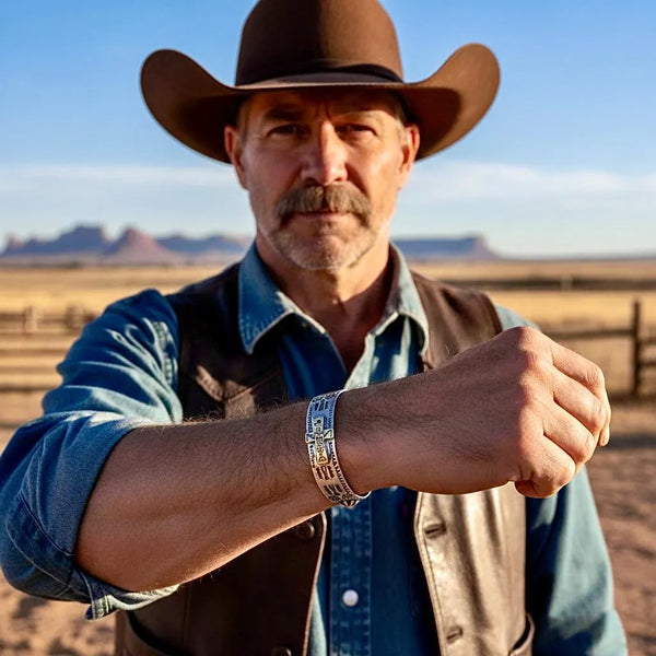 Mens Silver Brass Copper Cross Bracelet Trinity Father Son Holy Spirit Western Stamped Raised Crucifix for Men Bangle Cuff Heavy Jewelry