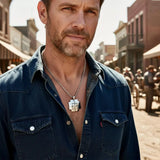 Hand hammered 3 cross dog tag necklace custom personalized heavy keel chain for men