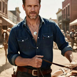 Hand hammered 3 cross dog tag necklace custom personalized heavy keel chain for men