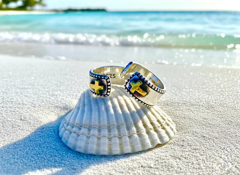 Cartilage No Pierce Cross Cuff Wrap Earring S925 Solid Sterling Silver with Gold Cross Hypoallergenic