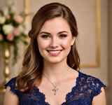 S925 Infinite Life Cross Necklace CZ Zircon Solid Sterling Silver Swirl Cross Necklace Hollow Swirl Jewelry for Women Girls Crucifix